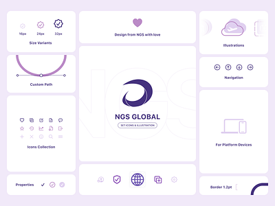 NGS - Bento Grid Icon collections bento grid design system icon ngs properties redesign set icon ui ux website