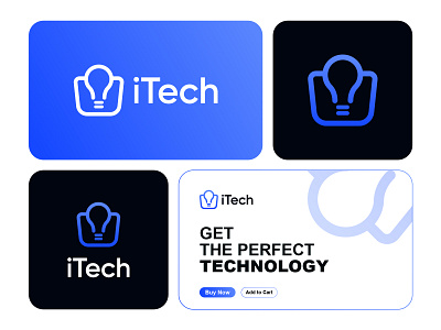 iTech - Logo Design Concept agency blockchain branding cart creative decentralized digital ecommerce gadget idea intelligence it light logo logo design logo designer shopping bag startup tech technology