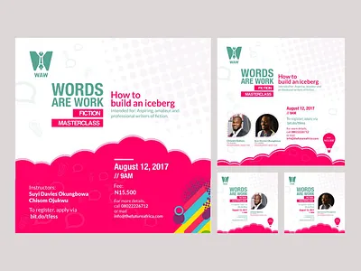 Graphic Design - Words are Work's Fiction Masterclass (2017) design graphic design poster social media