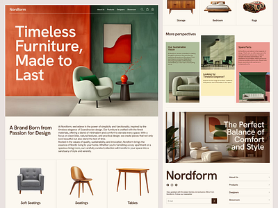 Furniture E-Commerce Website Design clean e commerce e commerce website ecommerce ecommerce design elegant furniture furniture store furniture website interior landing page minimalist website modern furniture nordic style online shop online store scandinavian design scandinavian furniture shopping web design