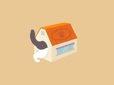 Cat Enters His House illustration