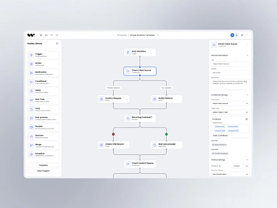 Workflow Builder App for automatizations app automation builder canvas conditional customization drag and drop interface editor interface no code node nodes process automation saas task task management templates ui workflow