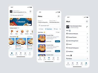 Domino's Pizza App Re-Imagined - UI Exploration app blue delivery design domino food ios minimalist mobile mobile design pizza product design ui ux