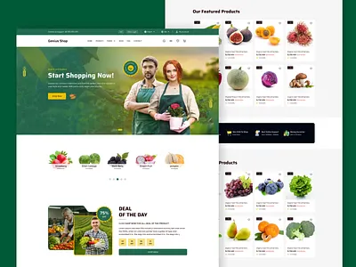 Organic and Grocery Online Store UI Design business cms design ecommerce graphic design grocery online store ui ux website