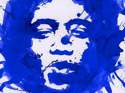 Jimi Hendrix blue drawing hendrix ink jimi music