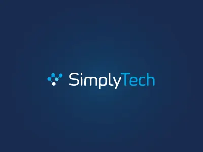 Simplytech blue clean identity logo tech