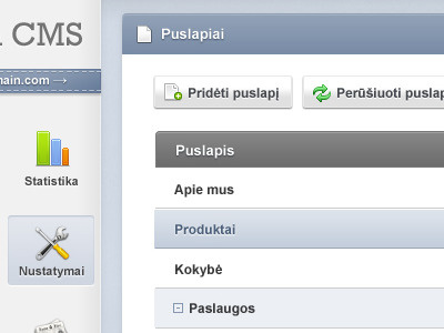 CMS application cms gui interface