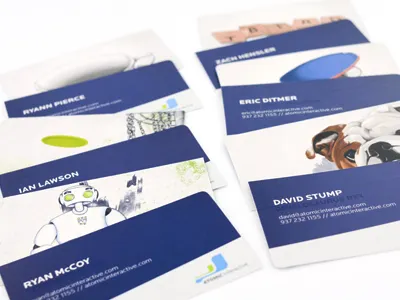 The (almost) Complete Collection business card collection die cut illustration print varnish