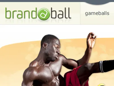 Brandaball shot - revised action shots balls bold brandaball branding clouds fireworks gradients green logo marketing site navigation navy orange soccer vector