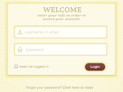 Log In Form log in form web design