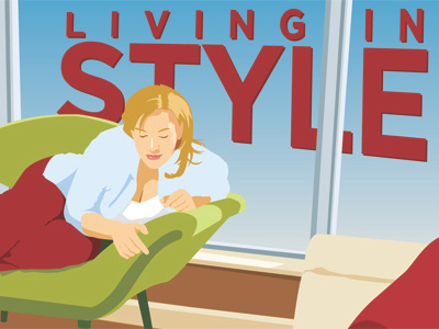 Living In Style Cover 6-2011 cover illustration print vector