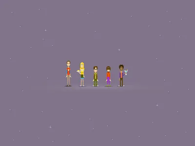The Big Bang Pixels howard icons illustration leonard penny pixel raj sheldon tbbt