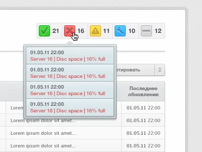 Status panel dropdown info dashboard dropdown panel status ui