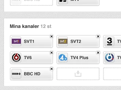 TV Guide - Pick your Channels buttons clean interface minimal simple site slots tv ui web