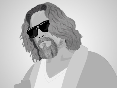 Like, the Dude abides, man (wip) big grayscale illustration illustrator lebowski wip