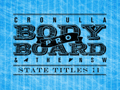 Cronulla Pro blue event identity