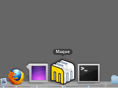 Maque icon in the Dock application design ui