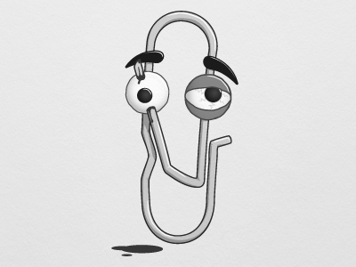 Clippy black clippy grey office paperclip