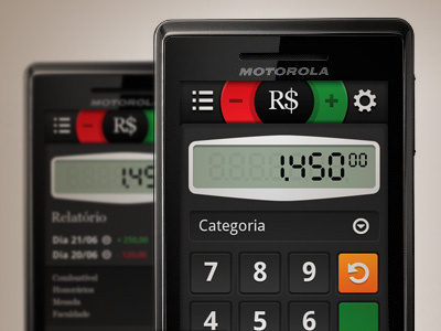 "Minha Grana" App android calculator mobile ui