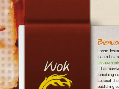 Wok's ribbon asian leather paper restaurant ribbon