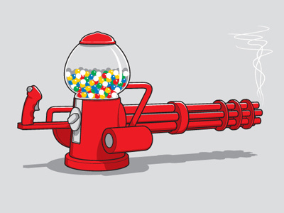 Gumball Machine Gun glennz gumball gun illustration illustrator machine tee vector