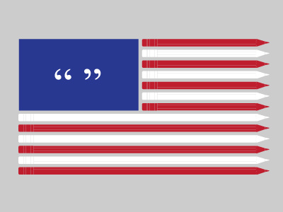 Pencil Flag design illustration political poster