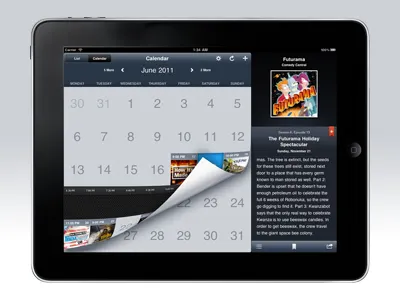 TV Forecast HD Calendar View calendar ipad timeline tv tv forecast ui