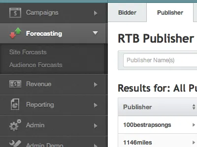 Admin UI ad admin navigation sidebar ui