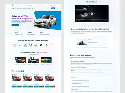 Car Rental Service Website UIUX Design | Responsive design interface product service startup ui ux web website
