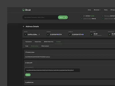 L2 Explorer Product breakdown components crypto dark mode light minimal product sleek ui web3