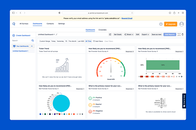 Surveysensum B2B SaaS Survey platform - Dashboard Builder design dashboard builder ui ux