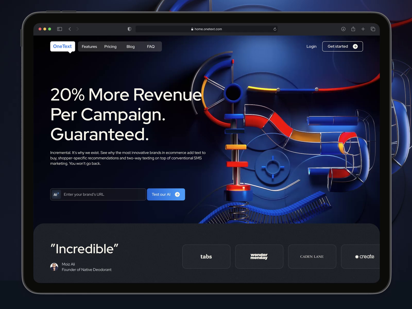 Example of Landing Page Design & Development