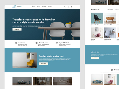 FurniKur | Furniture E-Commerce Website design furniture graphic design landing page portofolio ui ui designer web design