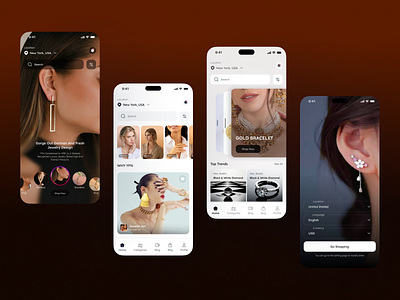 Jewellery App Ui Design digitalshopping ecommercedesign elegantdesign fashionapp interactivedesign jewelryapp luxurydesign minimalistdesign mobileappdesign premiumdesign productdesign style app