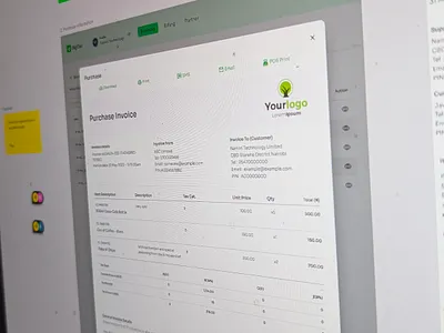 Purchase Invoice Design app dashboard finance invoice money payment table ui ui ui design web