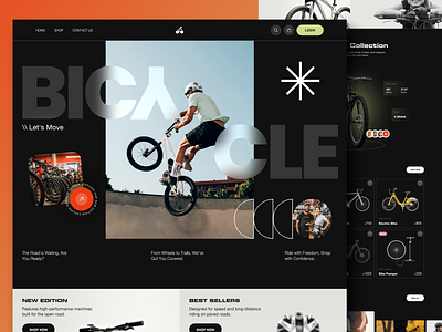 Bicycle Shop Landing Page Design 🚴‍♀️ bicycle bicycle shop bike branding ecommerce graphic design hero section illustration landing page motor bike online store sicycle store ui ux web design website woocommerce