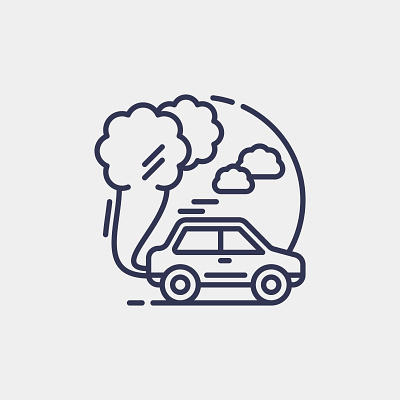 Vehicle Pollution icon car design finance graphic design icon illustration logo pollution smoke vector