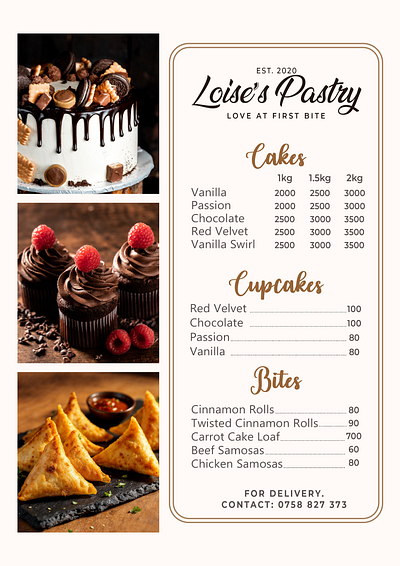 Loise's Pastry creativeaesthetics elegantmenus pastrypresentation visualperfection