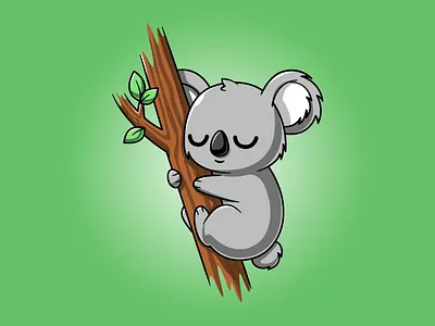 Flat Vector Art: Cute Sleeping Koala Illustration 🐨💤 2d animalillustration cartoon cute cuteanimals design graphic design illustration koala sleep vector