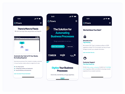 Flowis // mobile website app design branding design hero section logo mobile mobile design saas tech ui ux web webdesign website