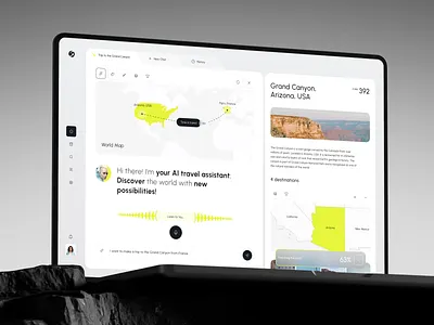 Geovea AI Assistant - Travel Web Dashboard ai app assistant chat chatbot crm dashboard design interface product saas service travel trip ui ux web