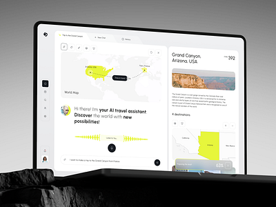 Geovea AI Assistant - Travel Web Dashboard ai app assistant chat chatbot crm dashboard design interface product saas service travel trip ui ux web