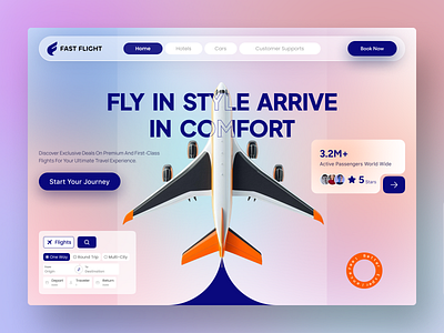 Fast Flight – Premium Flight Booking Web Design aircraft airline airlinewebsite airplane boarding pass booking bookingplatform flight flight booking flight booking website flight ticket home page landing page moderndesign ui vehicle web webdesign website website design