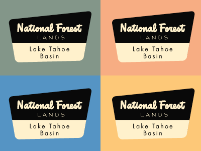 Lake Tahoe Basin 70s california evergreen lettering signage