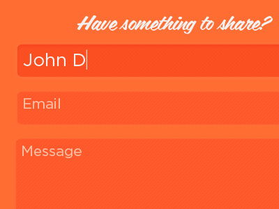 Footer Contact Form contact focus form input orange script texture