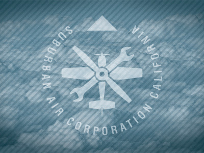 Suburban Air Corporation logo one color print design redesign