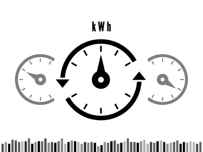 kWh bw energy icons simple usage