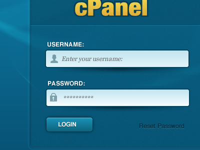 Proposed Login Screen button cpanel fields login