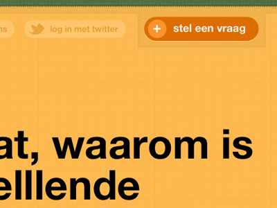 Stel een vraag button dutch helvetica texture yellow