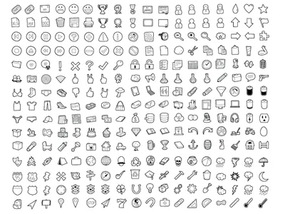 270! hand drawn icon icon set
